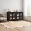 Garvee 31-Inch Small Sideboard Buffet Cabinet with Glass Doors and Adjustable Shelf – Modern Black Engineered Wood Storage Console - 4 of 4