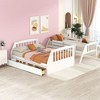 Twin-Over-Full Bunk Bed with Drawers，Ladder and Storage Staircase, Espresso - 2 of 4