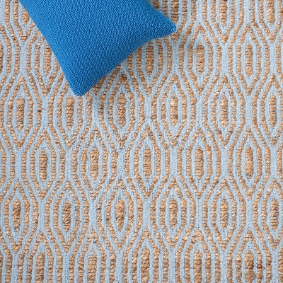 Hand-Knotted Silver and Natural Cotton 27'' Boho-Chic Area Rug