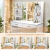 SKRAN Vanity Desk with Mirror and Lights,Makeup Vanity with 2 Drawers and 6 Storage Shelves,3 Lighting Modes Adjustable Brightness for Bedroom, White - 4 of 4