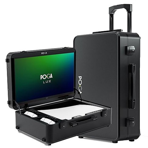 POGA LUX PlayStation 5 Premium Portable Console Travel Case incl. Trolley and 24 AOC Gaming Monitor Black V2 Bluetooth Speaker Optional