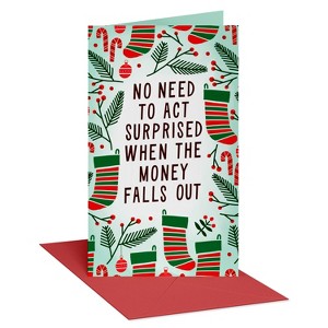 Recycled Paper Greetings Christmas Money and Gift Card Holder No Need to Act Surprised - 1 of 4