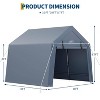 GustoWave Waterproof Outdoor Storage Shed Carport for Motorcycle, Garden Tools - 2 of 4