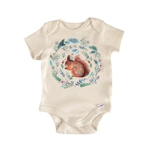 Squirrel Woodland Animal Newborn Baby Onesie® Bodysuit GS1 - 1 of 4