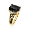 Ross-Simons Onyx and Black Enamel Animal-Print Ring With Diamonds in 18kt Gold Over Sterling Size 5 - 3 of 4