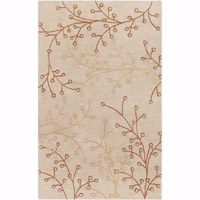 Mark & Day Le Havre 5'x8' Rectangle Tufted Indoor Area Rugs Taupe: Wool, Stain-Resistant, Floral, Traditional, Handmade