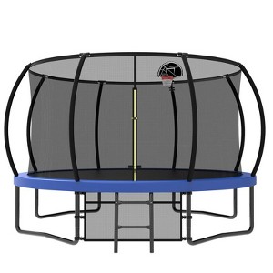 Aukfa 15FT Pumpkin Shape Trampoline with Enclosure Net,  Basketball Hoop, Storage Bag & Stability Bar for Backyard - 1 of 4