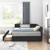 KTMBDW Full Daybed with 2 Drawes, Tufted Upholstered Sofa Bed Frame with Comfortable Backrest and Armrestsfor Living Room, Bedroom - 3 of 4
