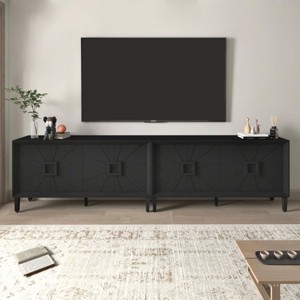 Rustic Farmhouse TV Stand, Sideboard Buffet Cabinet, Natural Storage Credenza with Adjustable Shelves, 60 Inch Console-Maison Boucle - 1 of 4