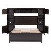 Full Size Storage Platform Bed with 4 Storage Drawers and Cabinet Bookshelf Headboard, No Box Spring Needed-3irtyhousy - 3 of 4