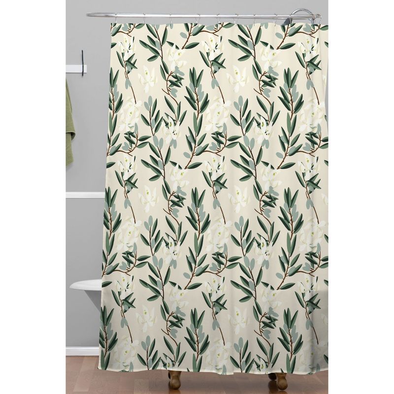 Olive Bloom Shower Curtain Green - Deny Designs, 3 of 7