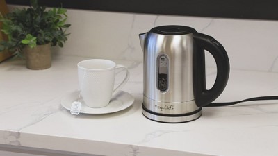 MegaChef 1.7L Black Stainless Steel Electric Tea Kettle