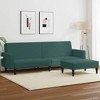 vidaXL 2-Seater Sofa Bed with Footstool Dark Green Velvet - 2 of 4