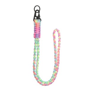 Unique Bargains Braided Soft Keychain ID Badges Lanyard with Metal Ring - 1 of 4