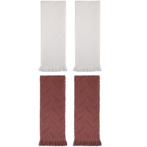 REGALWOVEN 4 Pcs Cotton Soft Absorbent Jacquard Pattern Boho Decorative Hand Towel 13" x 29" - 1 of 4