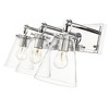 Harper 3-Light Vanity Bath Light - Dimmable Glass Shades, Brushed Nickel, 23" Wide - 2 of 4