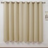 Kate Aurora Set of 2 Thermal Room Darkening Grommet Top Curtains For Small Windows - 63 in. Long - Beige - 2 of 3