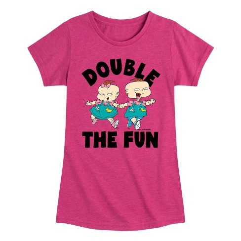 Girls' - Rugrats - Double the Fun Fitted Short Sleeve Graphic T-Shirt - image 1 of 4