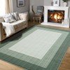 Washable Modern Bordered Rug Non Slip Low Pile Rug Soft Throw Floor Cover Abstract Foldable Indoor Carpet for Living Room Bedroom Playroom Nursery - 3 of 4