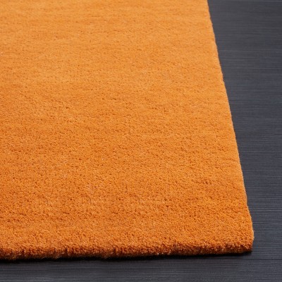 Ivory and Orange Hand-Tufted Wool Abstract Area Rug