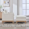 CAVINAS Farmhouse Upholstered Accent Armchair with Ottoman&Reversible Lid Coffee Table,Luxury Boucle Lounge Chair for Living Room&Bedroom - 3 of 4