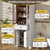 Okak Tall Freestanding Bathroom Cabinet with Glass Doors & Drawers,Floor Storage Cabinet Unit for Bathroom,Kitchen - 4 of 4