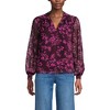 Lands' End Women's Chiffon Removable Tie Neck Blouse - 4 of 4