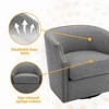 CAVINAS PU Leather Fabric Swivel Accent Chair with Curved Backrest,Upholstered Swivel Living Room Chairs,Reading Chairs for Living Room - 4 of 4
