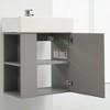 21.6'' Wall-Mounted Bathroom Vanity with Ceramic Sink, Left Side Open Storage, Wave Pattern Door, Soft-Close, Floating Cabinet - 3 of 4