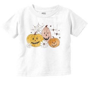Vintage Halloween Jack-o-Lanterns Toddler Baby Graphic T Shirt Brisco Brands White 6M - 1 of 4