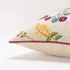 20"x20" Oversize Floral Square Throw Pillow Cover Beige - Rizzy Home: Bohemian Style, Cotton Canvas, Hidden Zipper Closure - 4 of 4