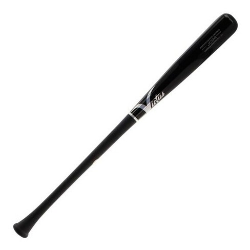 White soft ball and black baseball bat on a red background Stock