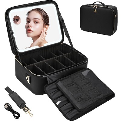 Paaaawaters Extra Large Makeup Case 17 Inch Super Large Capacity Travel Makeup Train Case Professional Makeup Artist Case