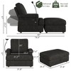66.5"/74" Oversized Chaise Lounge Indoor Upholstered Deep Seat Reading Chair Phone Holder USB Living Room Apartment Bedroom - 2 of 4