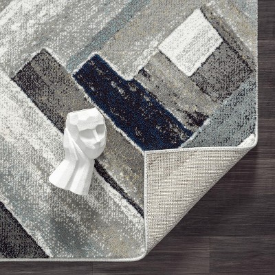 Elegant Gray Geometric 2x3 Synthetic Area Rug