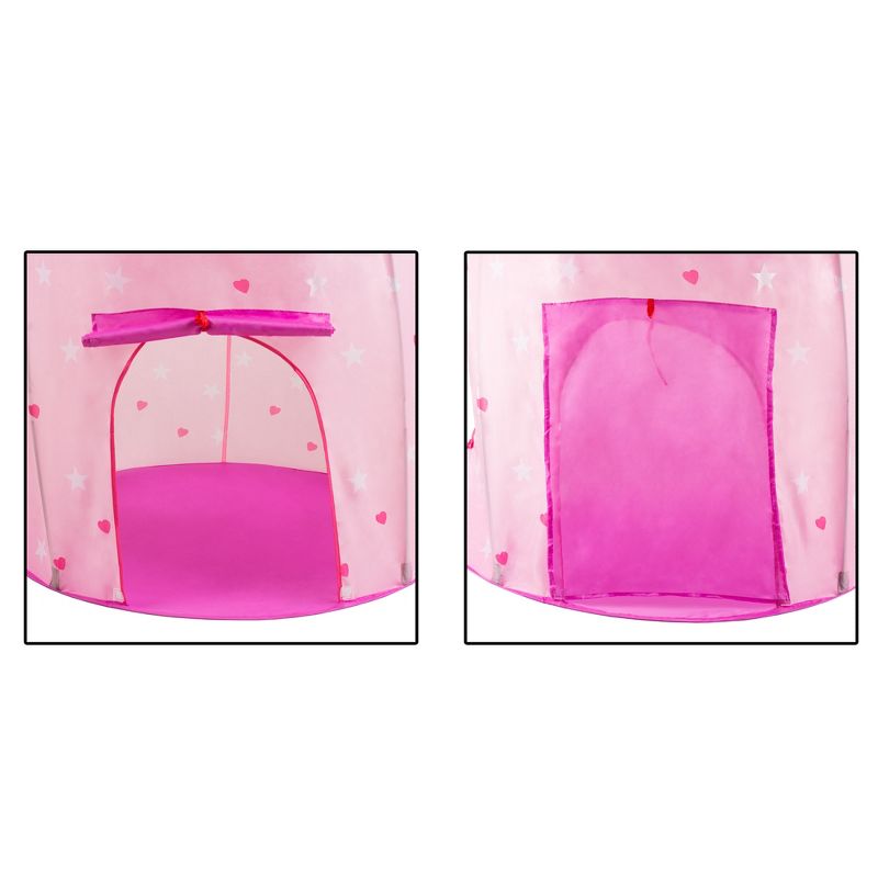 Toy Time Kids' Foldable Popup Princess Castle Play Tent With Carrying Bag - Pink, 3 of 8
