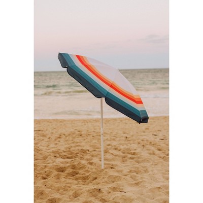 Phoenix Stripe 5.5' Tilt Beach Umbrella with Carry Bag