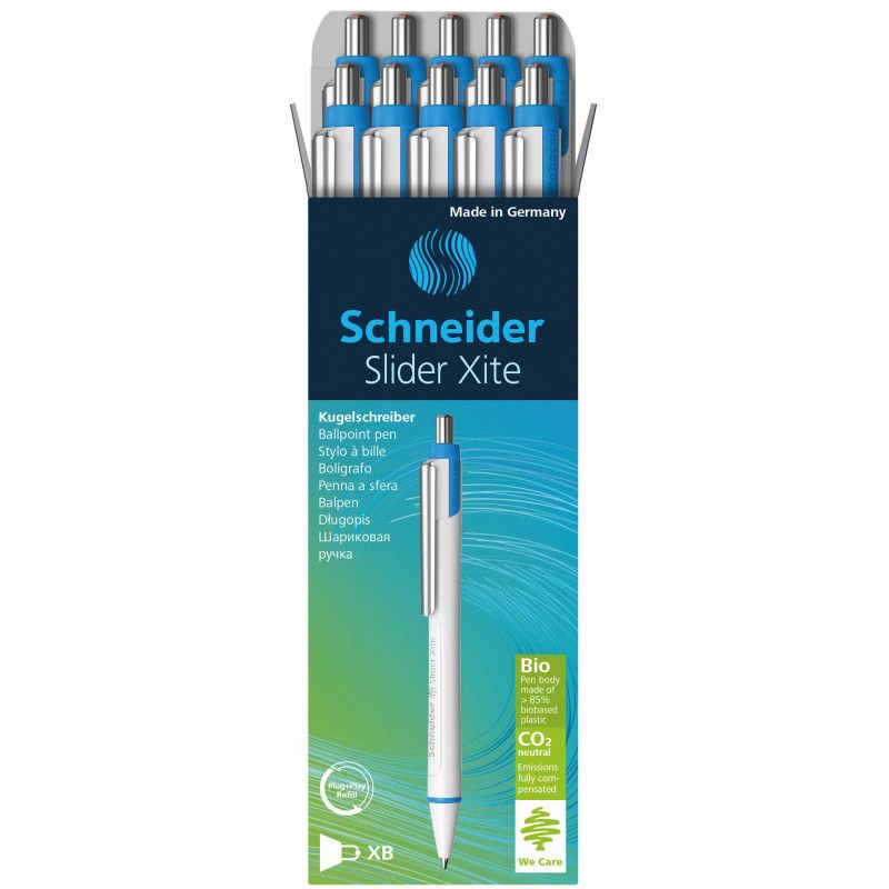 Schneider Slider Xite XB Refillable + Retractable Ballpoint Pen, 1.4 mm, Red Ink, Box of 10 Pens, 1 of 2