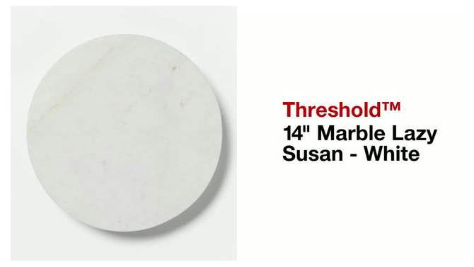 14&#34; Marble and Wood Lazy Susan White - Threshold&#8482;, 2 of 11, play video