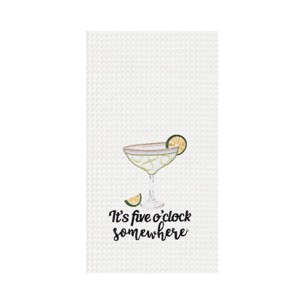 C&F Home "It's 5 O’clock" 100% Cotton Waffle Weave Dishtowel - 1 of 3