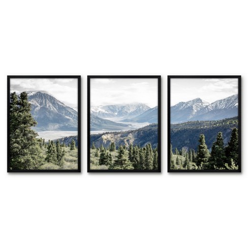 Americanflat 3 Piece 16x20 Unmatted Framed Print Set - National Park Canada  by Artvir