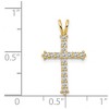 Black Bow Jewelry 14k Yellow Gold Small CZ Cross Pendant, 12 x 22mm - 4 of 4