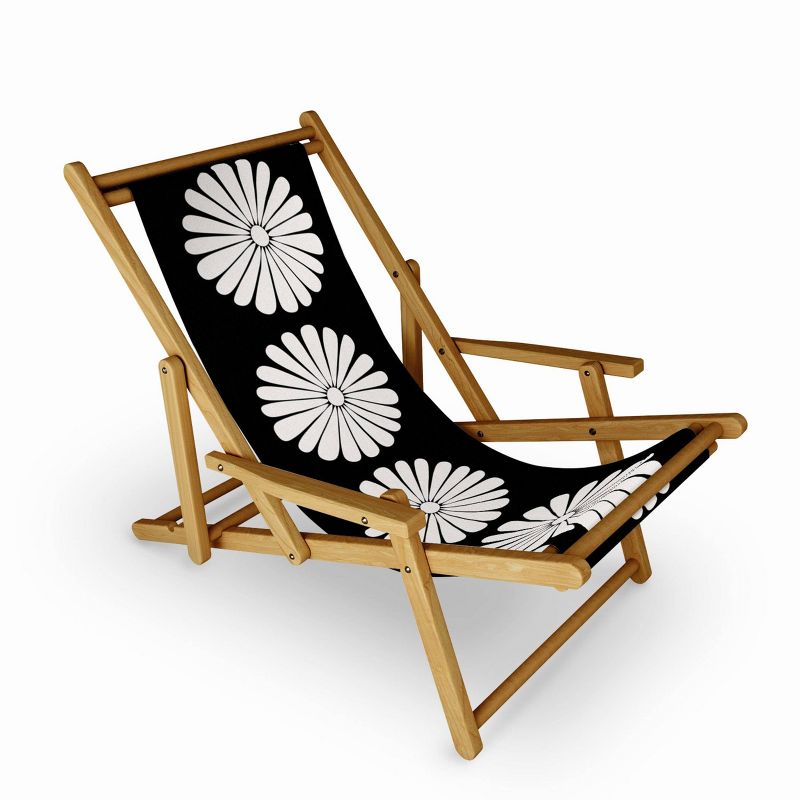 Colour Poems Retro Daisy II Outdoor Sling Chair - Deny Designs: UV-Resistant, Water-Resistant, 3-Position Recline, Portable, 1 of 6