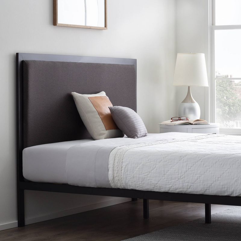 Mara Metal Platform Bed Frame with Upholstered Headboard - Brookside Home, 5 of 7