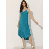 Allegra K Women's V Neck Solid Soft Spaghetti Strap Cami Lounge Nightdress - 2 of 4