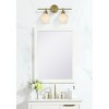 Elegant Lighting Gene 2 Light Satin Gold and Frosted White Glass Wall Sconce - 2 of 4