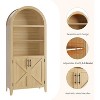 Arched Bookcase with Doors - Modern Bookshelf Storage Cabinet, 5-Tier Open Display Shelf for Home Office Living Room Library - 4 of 4