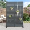 Wooakway Elegant Outdoor Vertical Garden Trellis with Hanging Planters, Metal Design for Patios and Gardens - 2 of 4