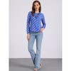 Allegra K Women's 1950s Vintage Ruffle Neck Long Sleeve Dots Chiffon Blouse - 3 of 4