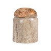 Storied Home Modern Marble Canister with Wood Lid - 4 of 4